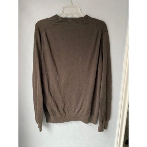 Banana Republic Women's Sweater Sz L Brown V-Neck Long Sleeve Silk Cashmere - Picture 4 of 4